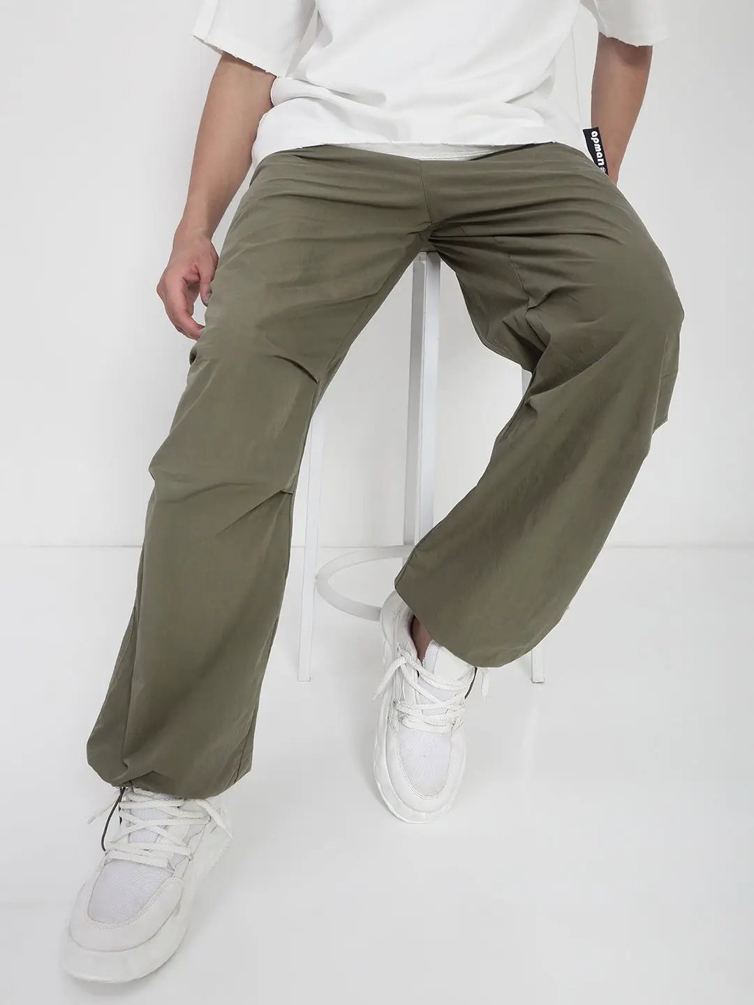 Men's Olive Parachute Trousers