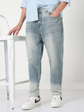 Men's Blue Washed Straight Fit Jeans