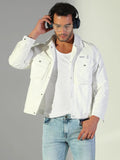 Men's Solid White Shacket