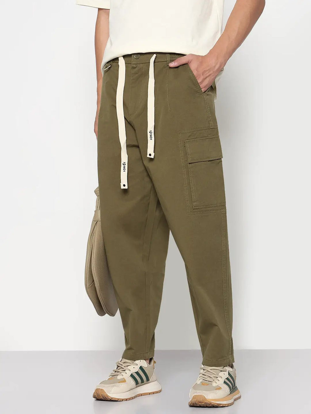 Men's Olive Relaxed Fit Cargos