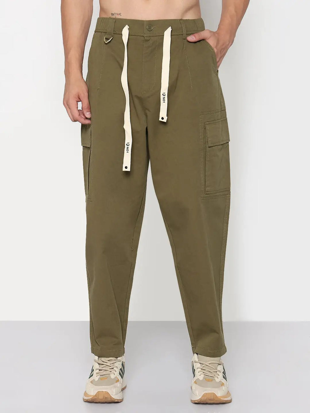 Men's Olive Relaxed Fit Cargos