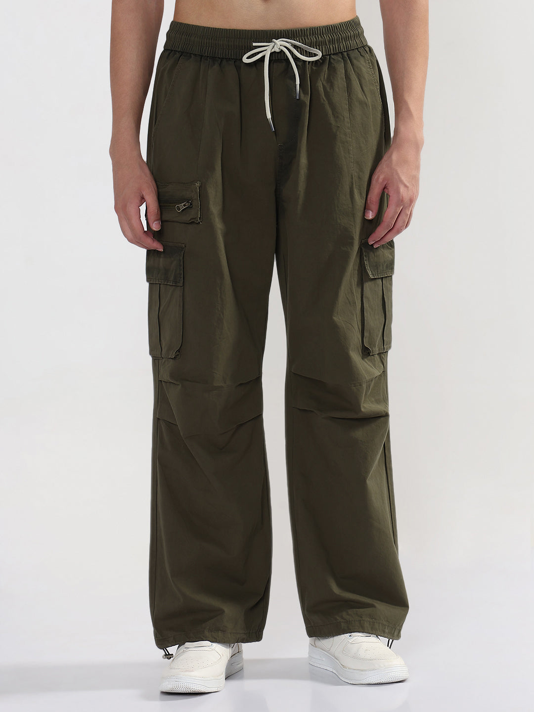 Men's Olive Baggy Fit Cargos