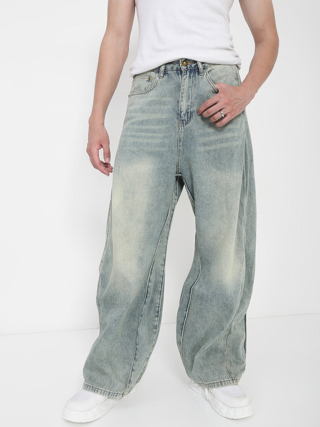 Men's Blue Baggy Jeans