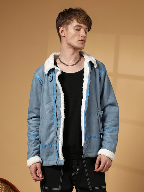 Fleece-Lined Biker Jacket