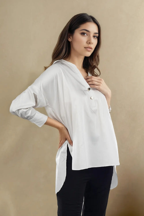 Creamy Satin Cotton Shirt