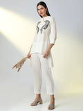 Women's Off White Embellished Kurta Sets