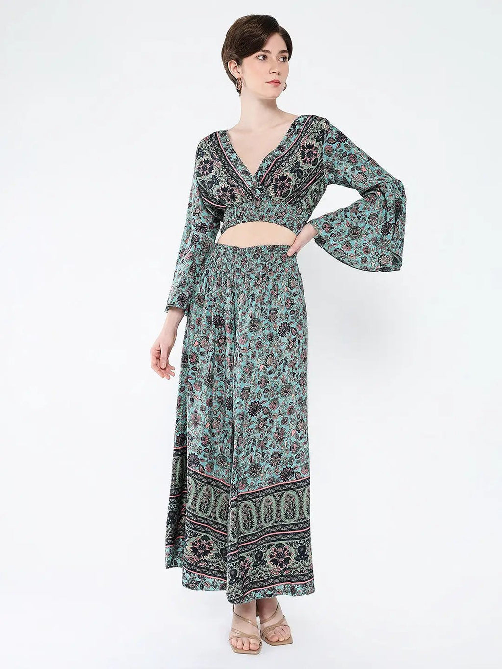 Women's Green Printed Co-Ords Set