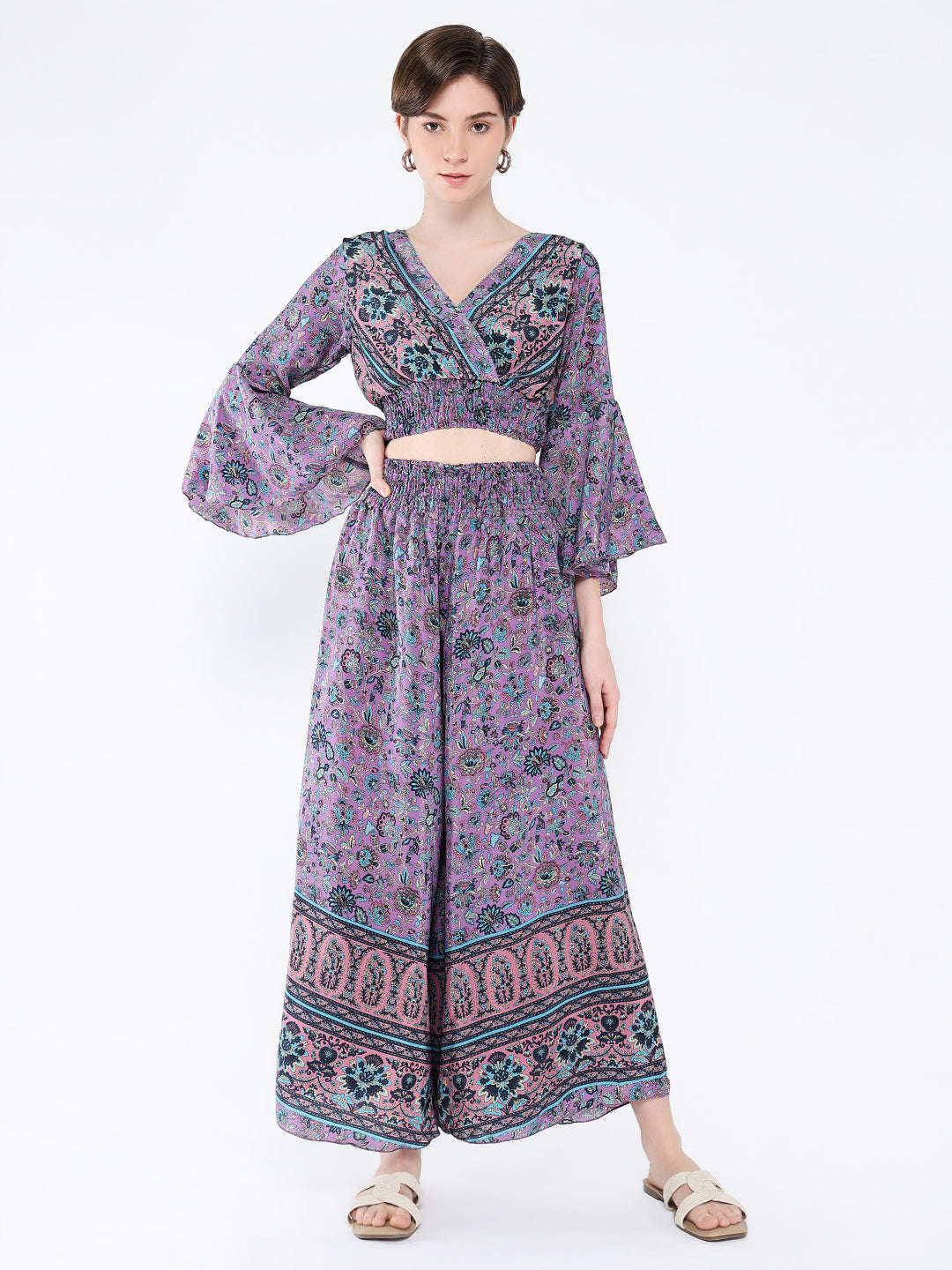 Women's Purple Printed Co-Ords Set