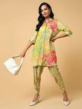 Women's Printed Cotton Green Co-Ords Set