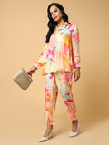 Women's Printed Peach Co-Ords Set