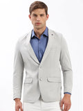 Men's Grey Solid Single Breasted Blazer