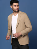 Men's Khaki Slim Fit Single Breasted Cotton Blazer