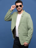 Men's Green Slim Fit Single Breasted Notched Lapel Blazers
