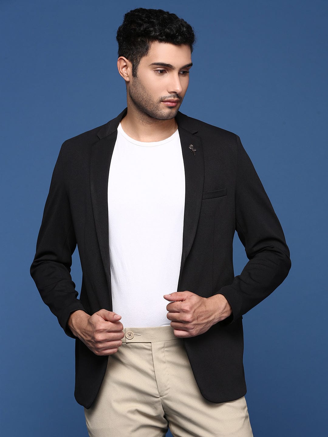 Men's Black Slim Fit Single Breasted Blazer