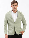 Men's Light Green Single-Breasted Slim Fit Blazer with Notched Lapel