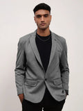 Men's DarkGrey Solid Single-Breasted Blazer