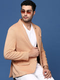 Men's Orange Slim Fit Single Breasted Blazer