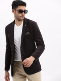 Men's Black Slim Fit Cotton Single Breasted Blazer