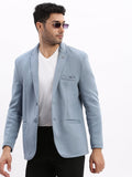 Men's Blue Slim-Fit Single Breasted Casual Blazers