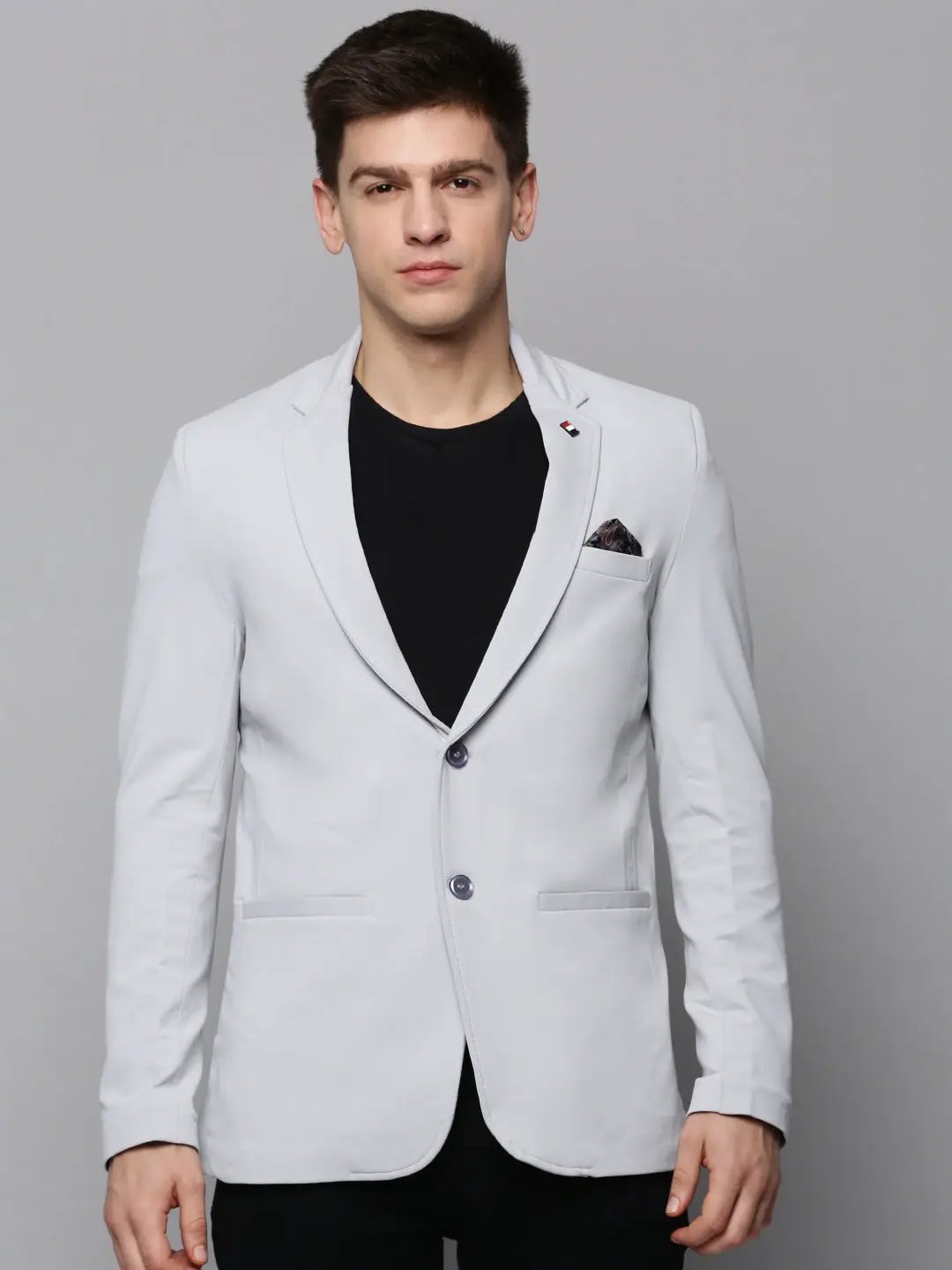 Men's Grey Single Breasted Front Blazers
