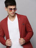 Men's Rust Single-Breasted Casual Blazers