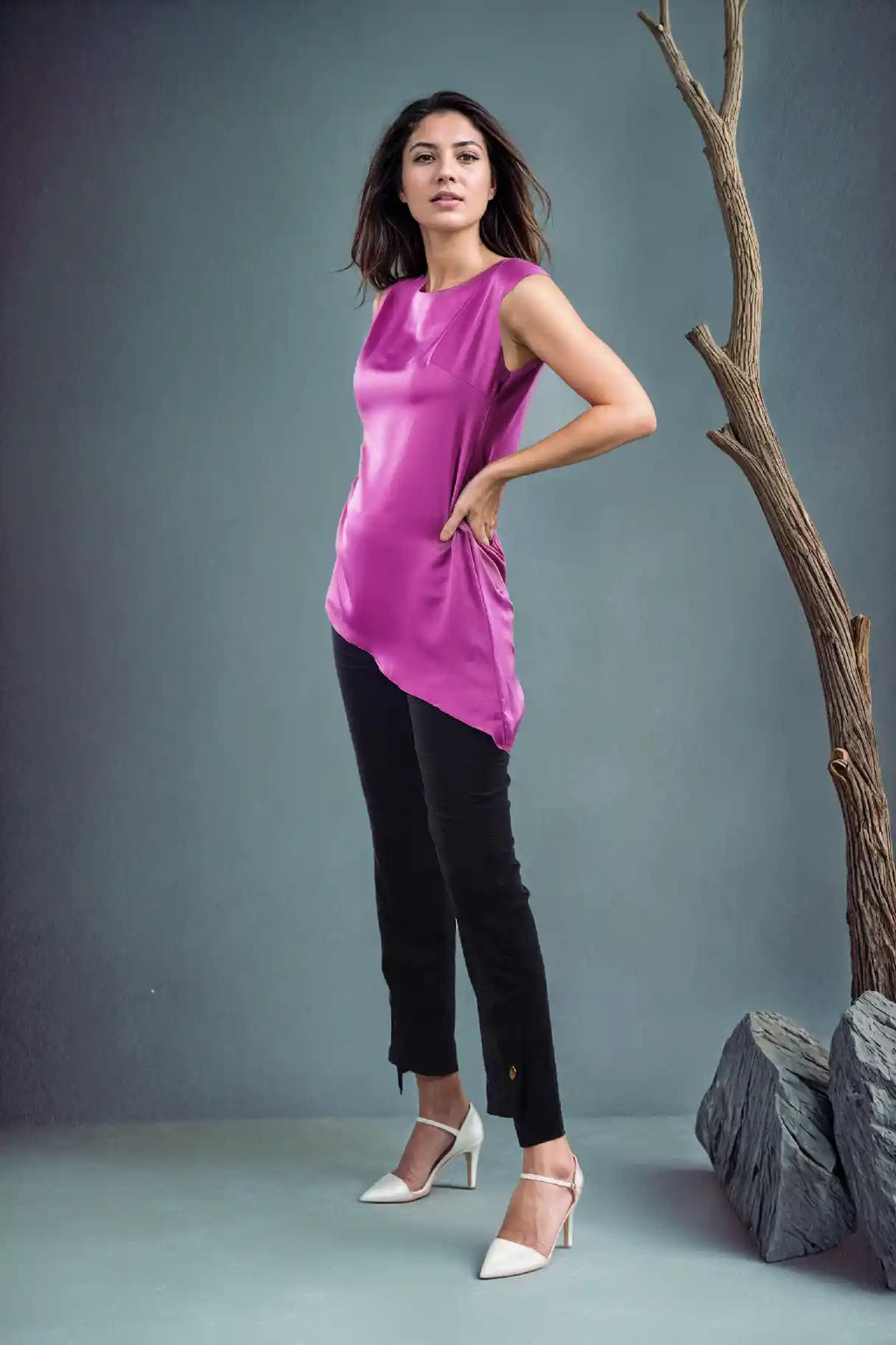 Fuschia Kimono Top