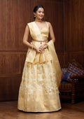 Off White Banarasi Semi-Stiched Lehenga