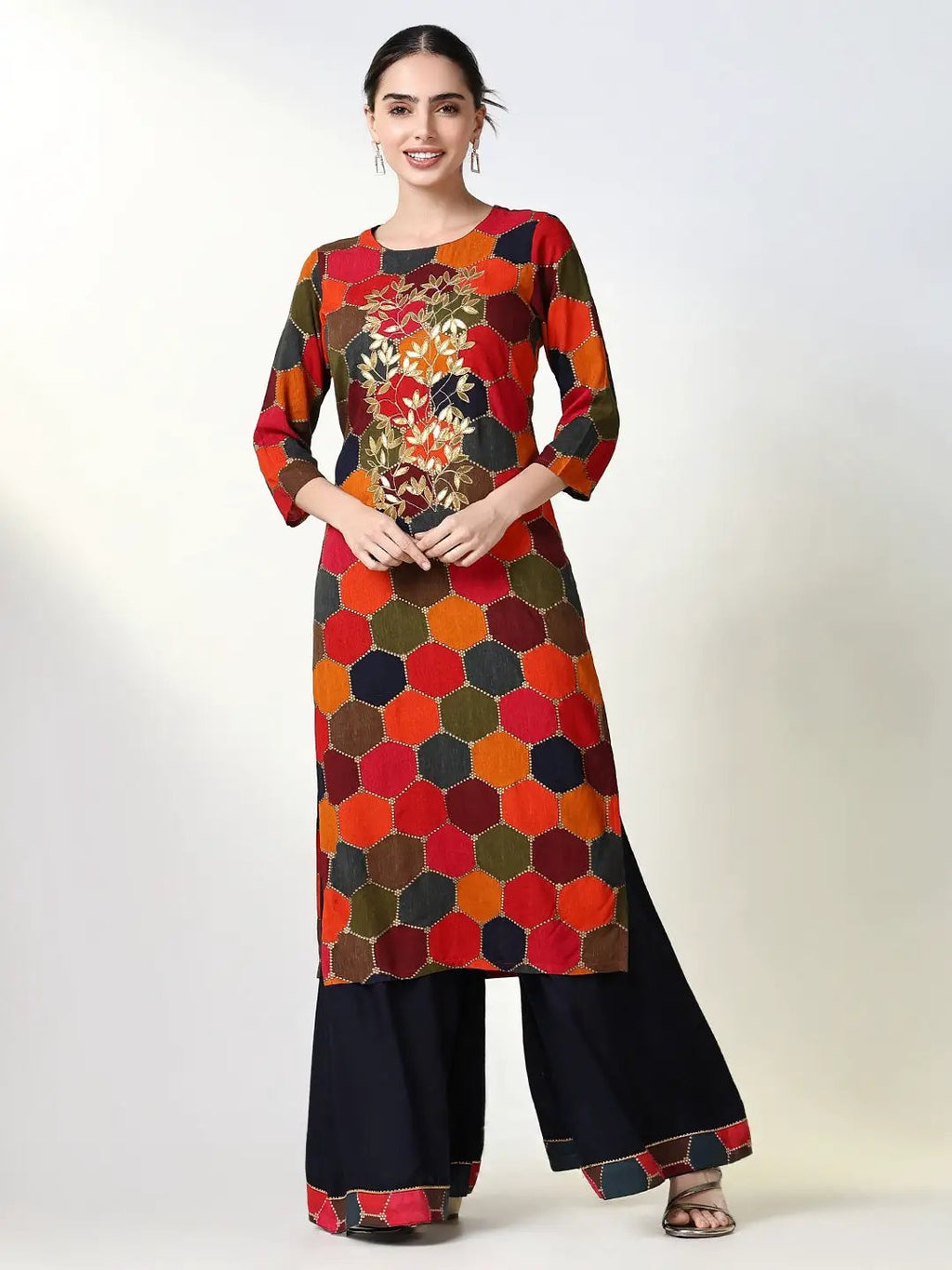 Women's Printed Multi Straight Kurta Set