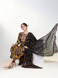 Women's Ethnic Floral Printed Yellow Straight Kurta Set with Dupatta
