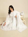 Women's Anarkali White Floral Coat Kurta Sets with Sharara & Dupatta and Potli Bag