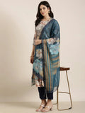 Women's Straight Multi Floral Kurta Sets with Trousers & Dupatta