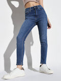 Women's Blue Comfort Slim Fit Light Fade Stretchable Jeans