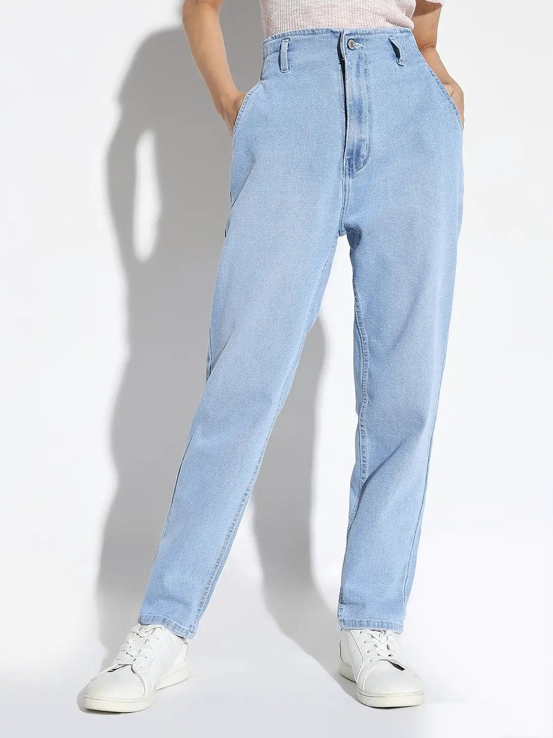Women's Blue Comfort Mom Fit Stretchable Denim Jeans