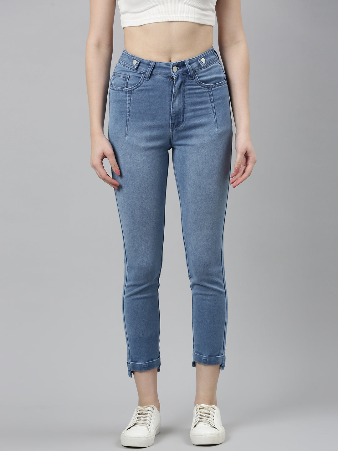 Women's Blue Slim Fit High Rise Denim Jeans
