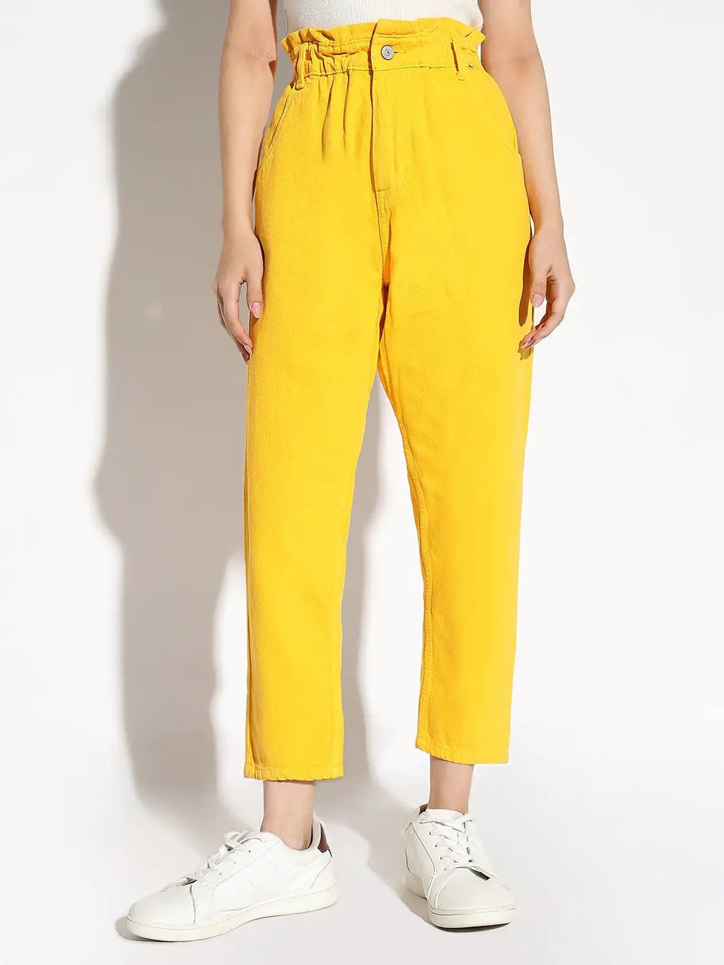 Women's Yellow Mom Fit Jeans