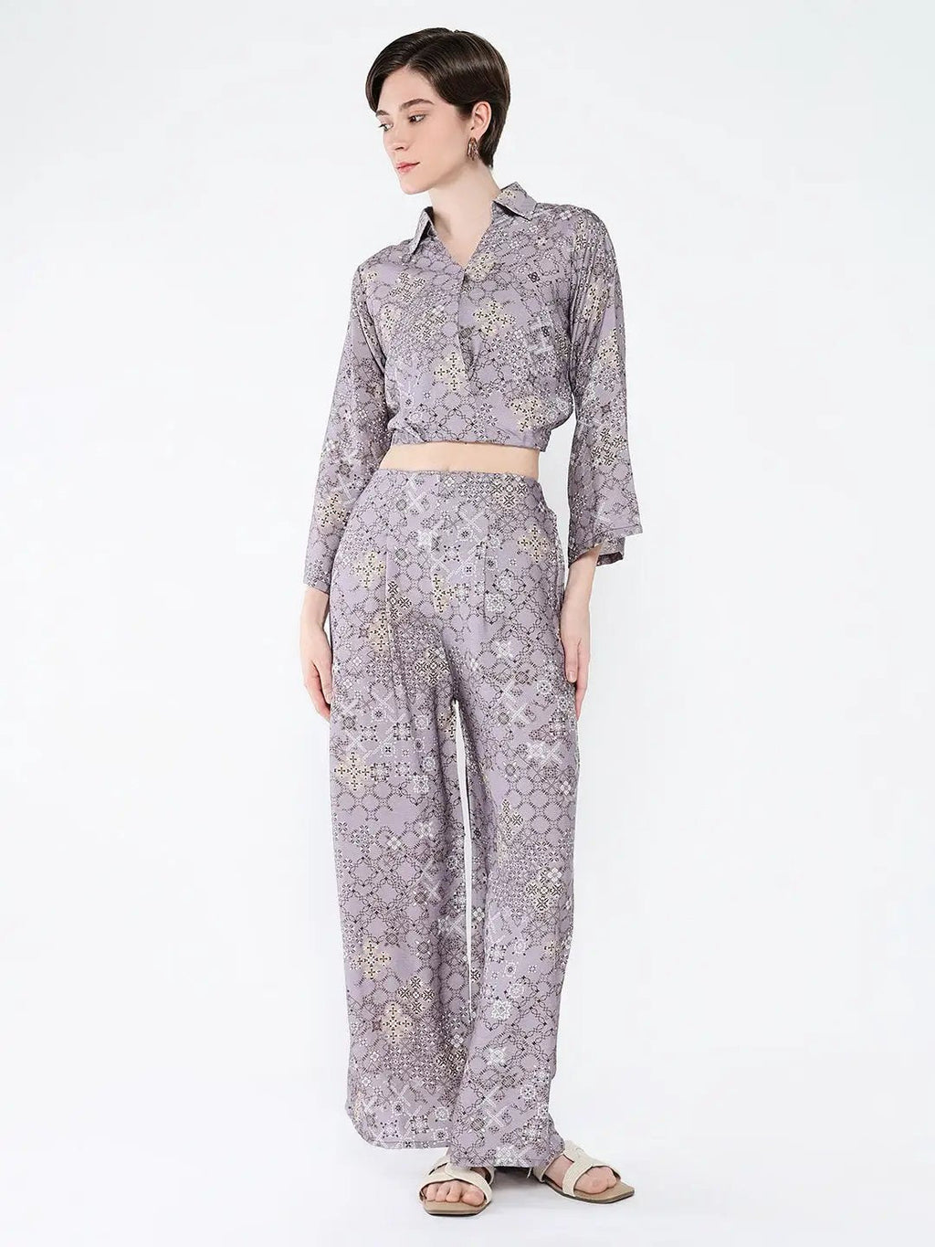 Women's Purple Printed Comfort Co-Ords Set
