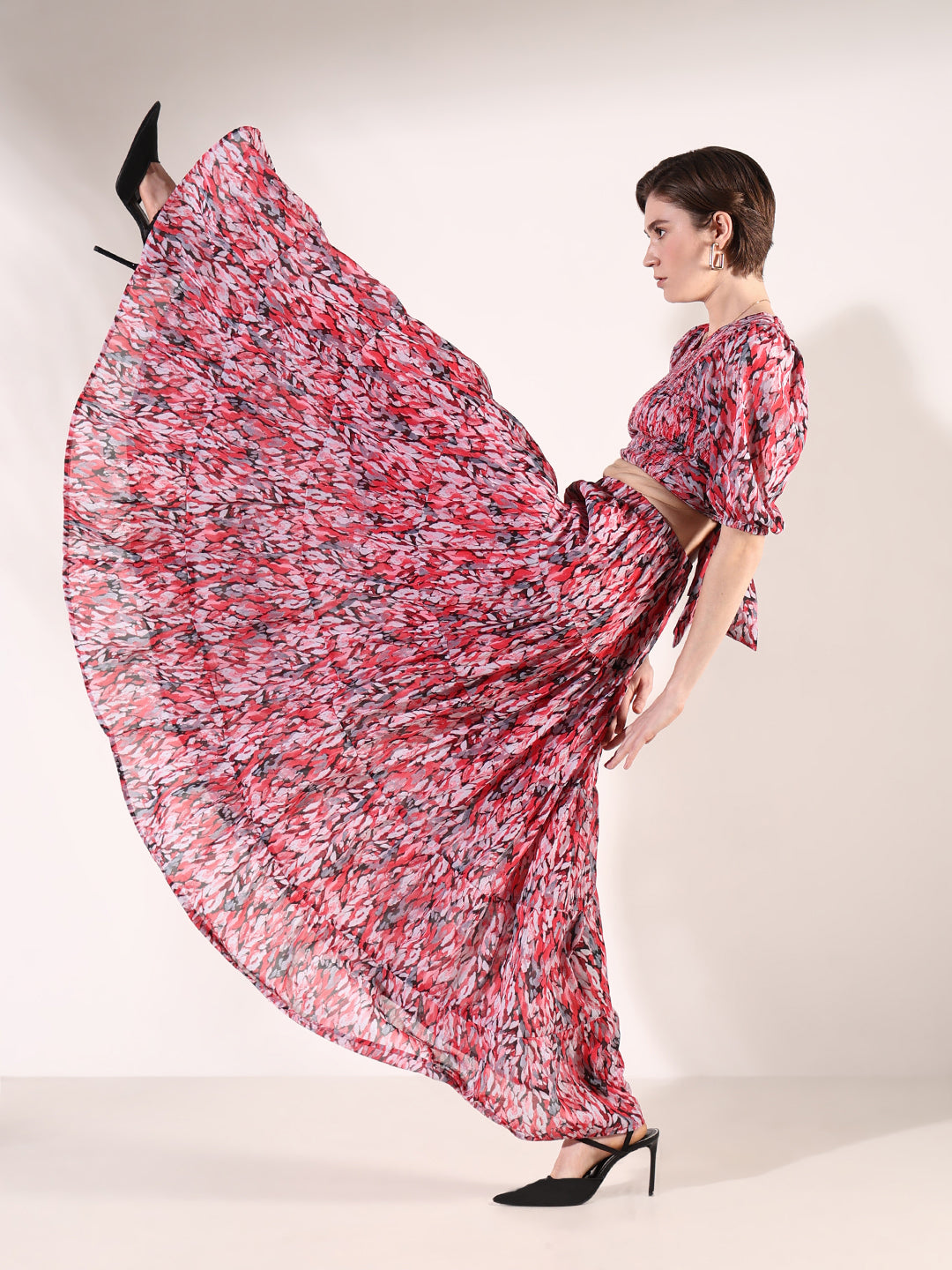 Women's Printed Red Co-Ords Set