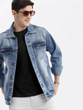 Men's Blue Washed Windcheater Rapid Dry Denim Jacket