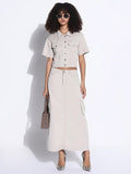 Women's Solid Cream Co-Ords Set