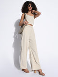 Women's Solid Beige Co-Ords Set