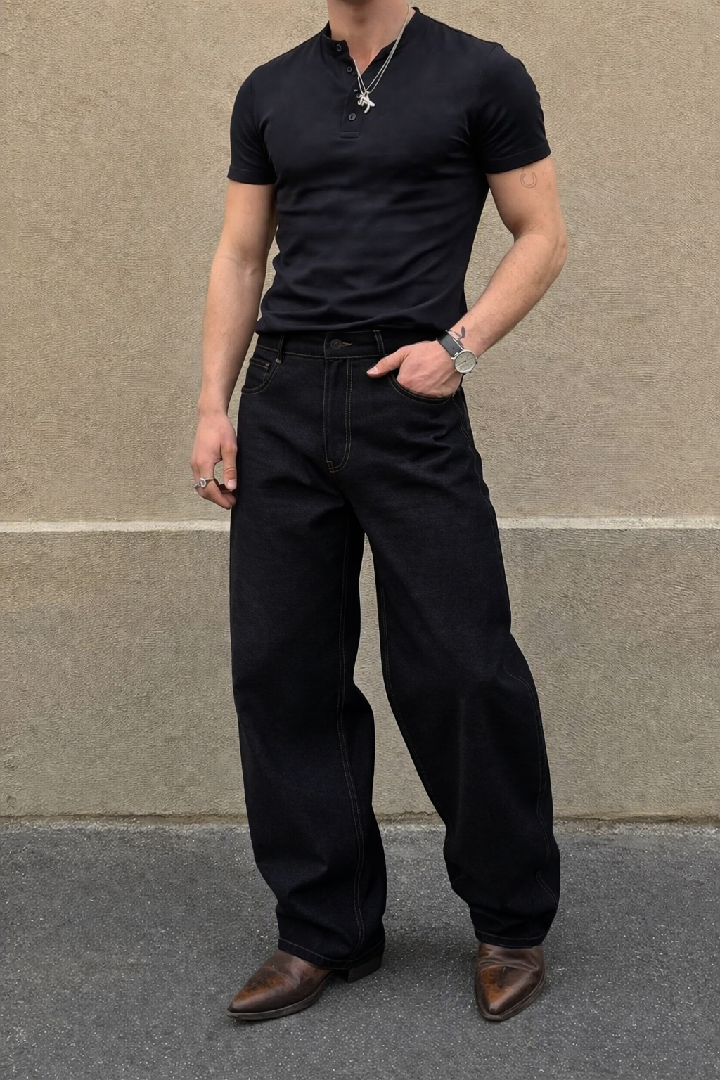 Fake Denim Supersoft Baggy Pants