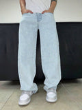 Blue Fade Out Loose Straight Fit Jeans