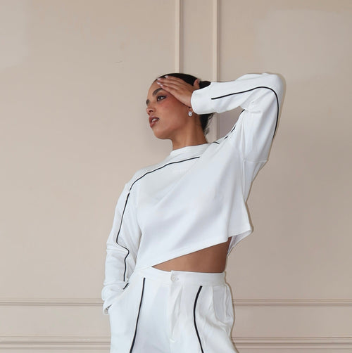 Cloud Contrast Full Sleeve Top