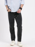 Men's Grey Comfort Light Fade Mid-Rise Acid Wash Jeans