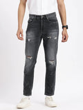 Men's Regular Fit Cropped Grey Jeans