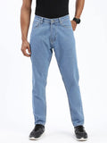 Men's Blue Regular Fit Cropped Jeans