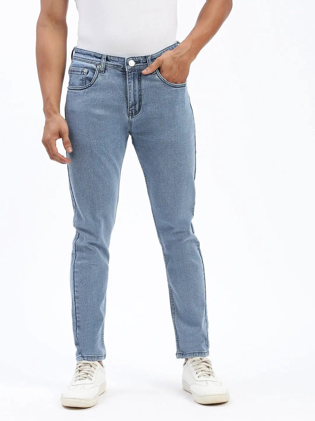 Men's Blue Mid-Wash Slim Fit Jeans