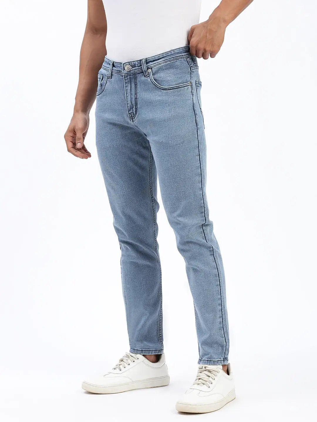 Men's Blue Mid-Wash Slim Fit Jeans