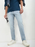 Men's Blue Solid Straight Fit Jeans