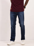 Men's Blue Solid Straight Fit Stretchable Jeans